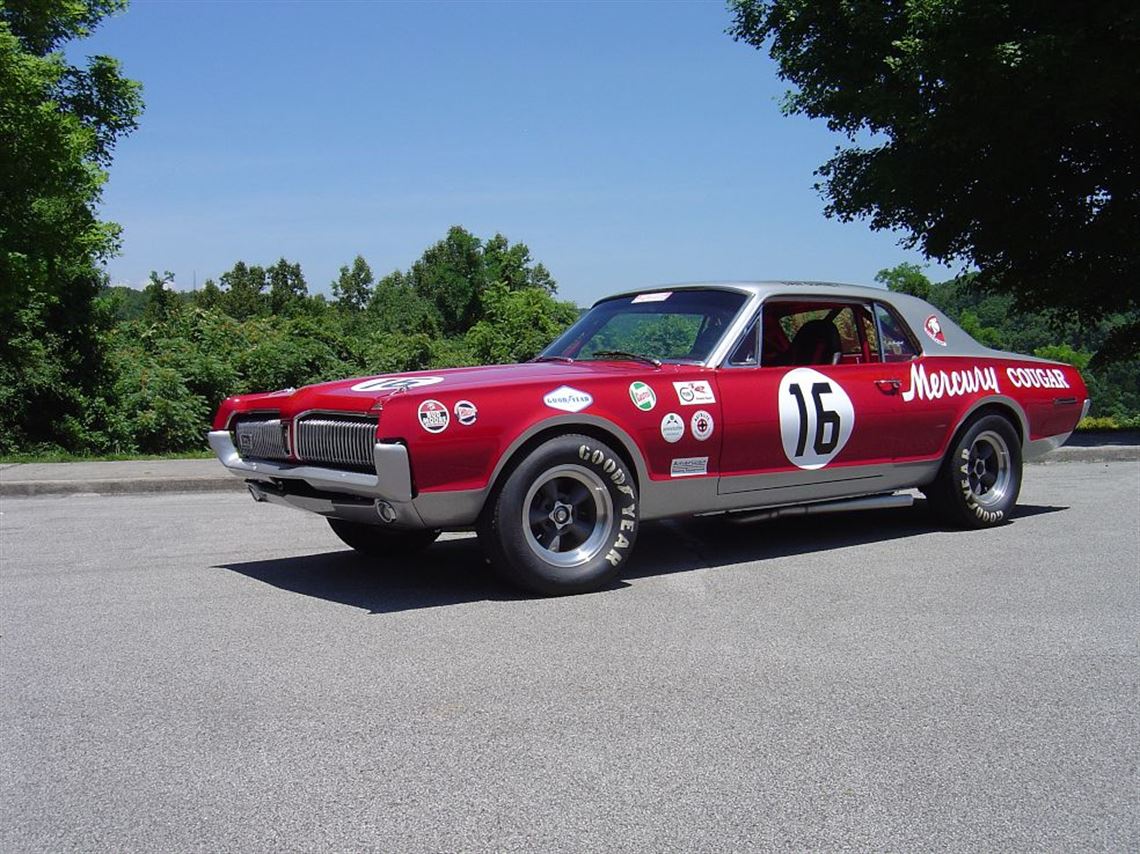 race-cars.com - 1967 Bud Moore Engineering Mercury Cougar Trans-Am car.